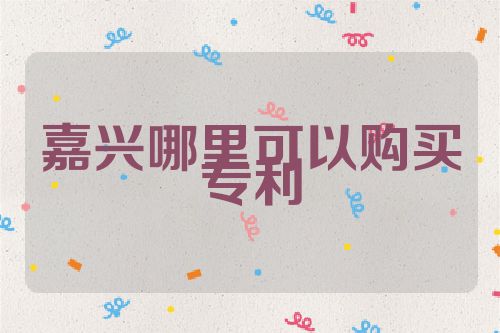 嘉兴哪里可以购买专利