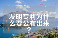发明专利为什么要公布出来？